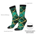 thumbnail image 4 of Hirioo Green Mosaic Glass Pattern Adult Middle Tube Socks Breathable Sock Non-Pilling,Contrasting Color Design, 4 of 6