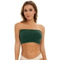 thumbnail image 3 of VISALY bandeau bras for women Plus Size Strapless Bras, Women's Sports Bra Breathable Sleep Yoga Cotton Bra Strapless Fitness, Built In Bra Tank Tops Plus Size Swim Tops Built In Bra, Green,XL, 3 of 10