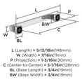 thumbnail image 3 of Amerock Hybridize 5-1/16 inch Center-to-Center Polished Chrome Cabinet Pull, 10 Pack, 3 of 4