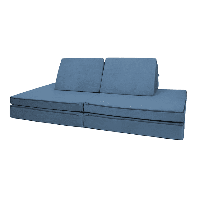 Dundy Clasico, Sillon de Actividades Modular Infantil. Sofa de Piso para niños y Adultos. Juego para niños y Bebes. 4 Piezas. 85 x 170 x 50 cm. (Indigo)
