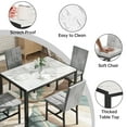 thumbnail image 6 of Furlinkhm Products 5-Piece Marble Dining Set, Modern Kitchen Table and Chairs for Dining Room, Dinette, Compact Space Saving Furniture, 4 Upholstered Grey Velvet Chairs (Gray), 6 of 7