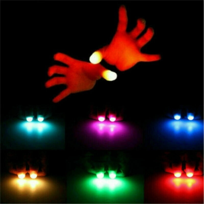 1Pair LED Finger Thumb Light Magic Trick Party Bar Flashlight Magic Gift Popular 