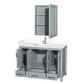 thumbnail image 2 of Wyndham Collection Sheffield 48" Cabinet Wood Single Bathroom Vanity in Gray, 2 of 3