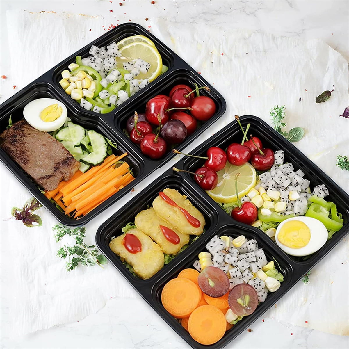 OTOR Bento Boxes Meal Prep Containers 3 Compartments with - Import It All