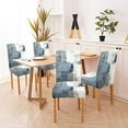 Blue and Grey Chair Covers Dining Chairs Covers Set of 4 Removable