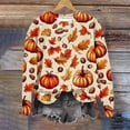 thumbnail image 4 of Ailaofu Womens Halloween Long Sleeve Sweatshirt Cute Trendy Graphic Pullover Top Casual Crewneck Holiday Clothes, 4 of 4