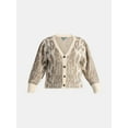 thumbnail image 5 of Terra & Sky Women's Plus Animal Print Cardigan Sweater, Lightweight, Sizes 0X-5X, 5 of 5