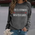 thumbnail image 2 of Mode Décontractée pour Femmes, Couleur Unie, Manches Longues, Imprimé Lettre, Col Rond, Chandail à Capuchon à Fermeture Éclair, Veste Active, Chandails en Molleton pour Femmes, 2 of 5