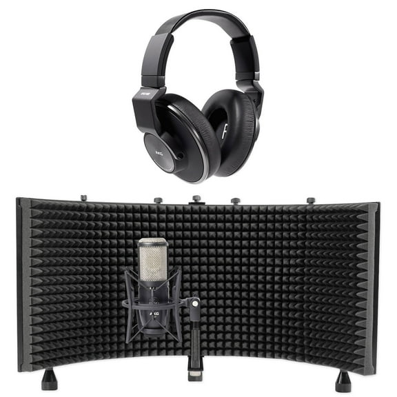 AKG P420 Studio Condenser Recording Microphone Headphones Isolation Shield