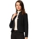thumbnail image 2 of Chaqueta con bolsillo y cuello levantado para mujer Abrigo corto peplum con botones Negro L, 2 of 2