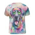 thumbnail image 2 of Hippie Great Dane Portrait Watercolor Tie-Dye Vintage Styles All Over Print 3D Shirt Unisex Merch Danes Dog Lover Gifts - 00014, 2 of 6