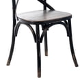thumbnail image 4 of Benjara Puri Dining Side Chair Set of 2- X Shaped Backrest- Reclaimed Black, 4 of 6