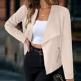 thumbnail image 6 of kamemir Coat Women Women's Suede Jackets 2024 Fall Clothes Long Sleeve Open Front Cropped Coat Outwear(Beige,XL), 6 of 6