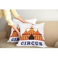 thumbnail image 2 of Ambesonne Circus Throw Pillow Cover 2 Pack, Old Fashioned Retro Tent, 20", Red Yellow White, 2 of 7