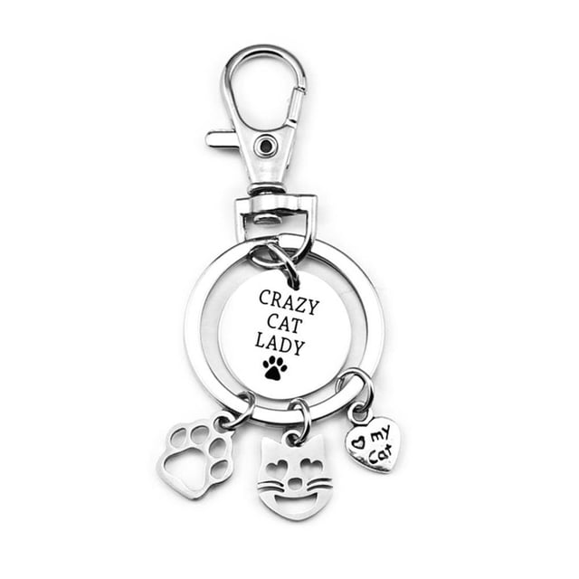 Llavero De Acero Inoxidable Lindo Gato Garra Corazón Personalizado Grabado Llavero Regalo De Cumpleaños Monstrate HA023634-00