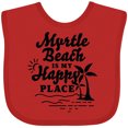 thumbnail image 3 of Inktastic Myrtle Beach is My Happy Place with Palm Trees Boys or Girls Baby Bib, 3 of 4