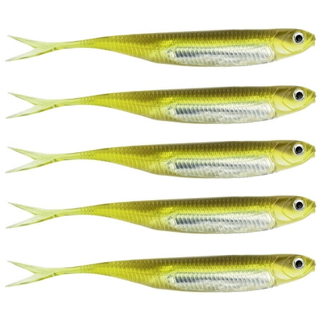 QualyQualy Soft Swimbait Fishing Lures Jerk Bait Shad Minnow Lure Bass Bait Jerk Shad Lure Soft Jerkbait for Bass Trout Pike Walleye Crappie 3.94in 5Pcs 2#