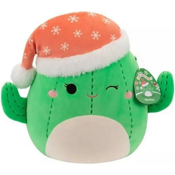 Squishmallows 12" Holiday Plush - Maritza Winking Cactus w/Santa Hat