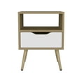thumbnail image 6 of LiviNest Compact Nightstand for Low Beds: 21" Low-Profile Bedside Table - 1 Drawer & 1 Open Shelf for Small Bedrooms & Guest Rooms - Natural Oak & White Modern Design, 6 of 6