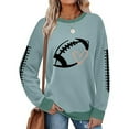 thumbnail image 2 of ZJXFGS Ladies Football Sweatshirtsfootball Pullover Womenfootball Crewneck Womenfootball Mom Sweatshirts for Women Blue 2XL, 2 of 4