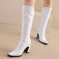 thumbnail image 2 of Ketyyh-chn99 Boots for Women Fashion Knee High Round Toe High Heel Platform Boots White,40, 2 of 5