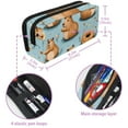 thumbnail image 5 of PhooArto Pencil Case, Capybaras Flower Patterns Large Capacity Pencil Pouch Stationery Pen Bag, 5 of 7
