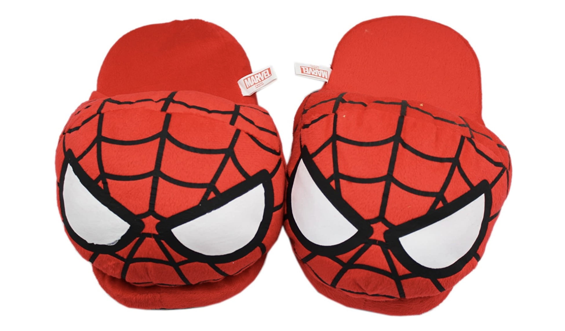 Marvel Comics Spider Man Plush Slippers -Kid Size Spiderman Slippers ...
