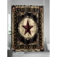thumbnail image 5 of Farmhouse Star Western Shower Curtain, Brown Rustic Bathroom Decor Curtains Set with Hooks, Waterproof Fabric Home Accessories， 72 X 72 Inch Long, 5 of 6