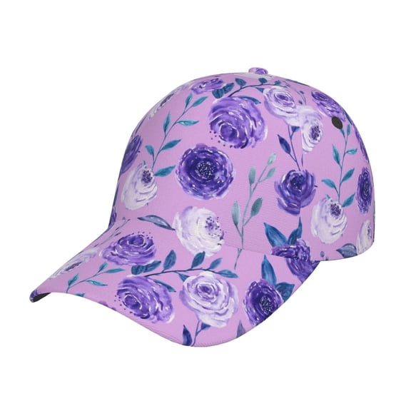 Rateoe Violet Pattern Men’s Baseball Cap – Adjustable Curved Brim Hat, Soft Cotton Sports Cap for Outdoor, Casual, and Everyday Wear, Comfortable & Breathable