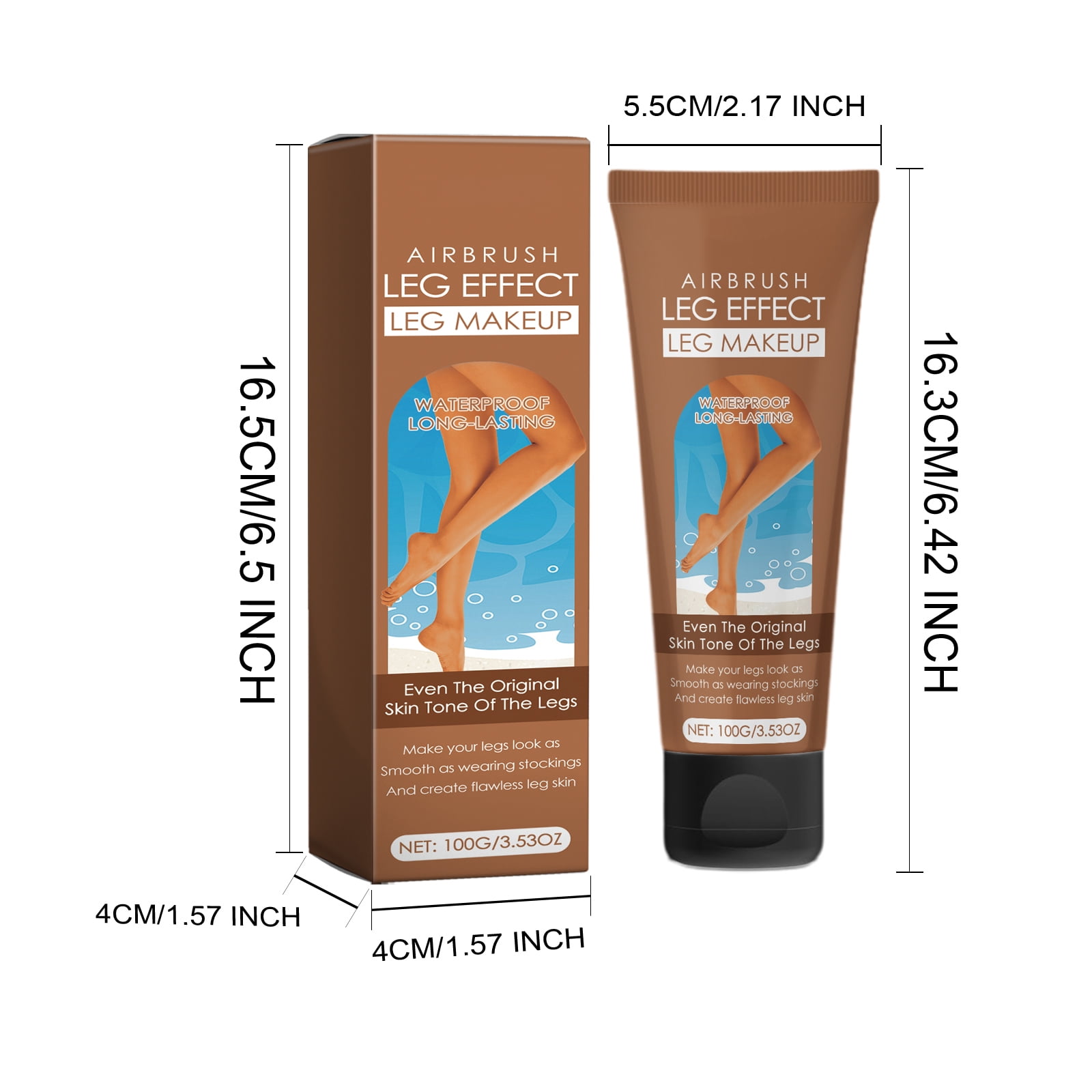 Alvantor Leg Makeup Lotion, Waterproof No Transfer, , Easy Application, Flawless Looking Legs, Bronze 3.53oz