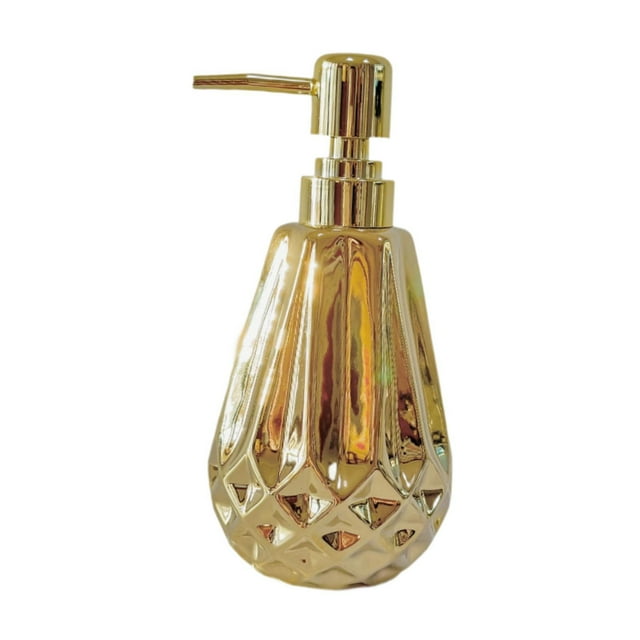 Dispensador de jabón con bomba, botella, recipiente para líquidos de baño, dispensador de gel de ducha de cerámica. oro