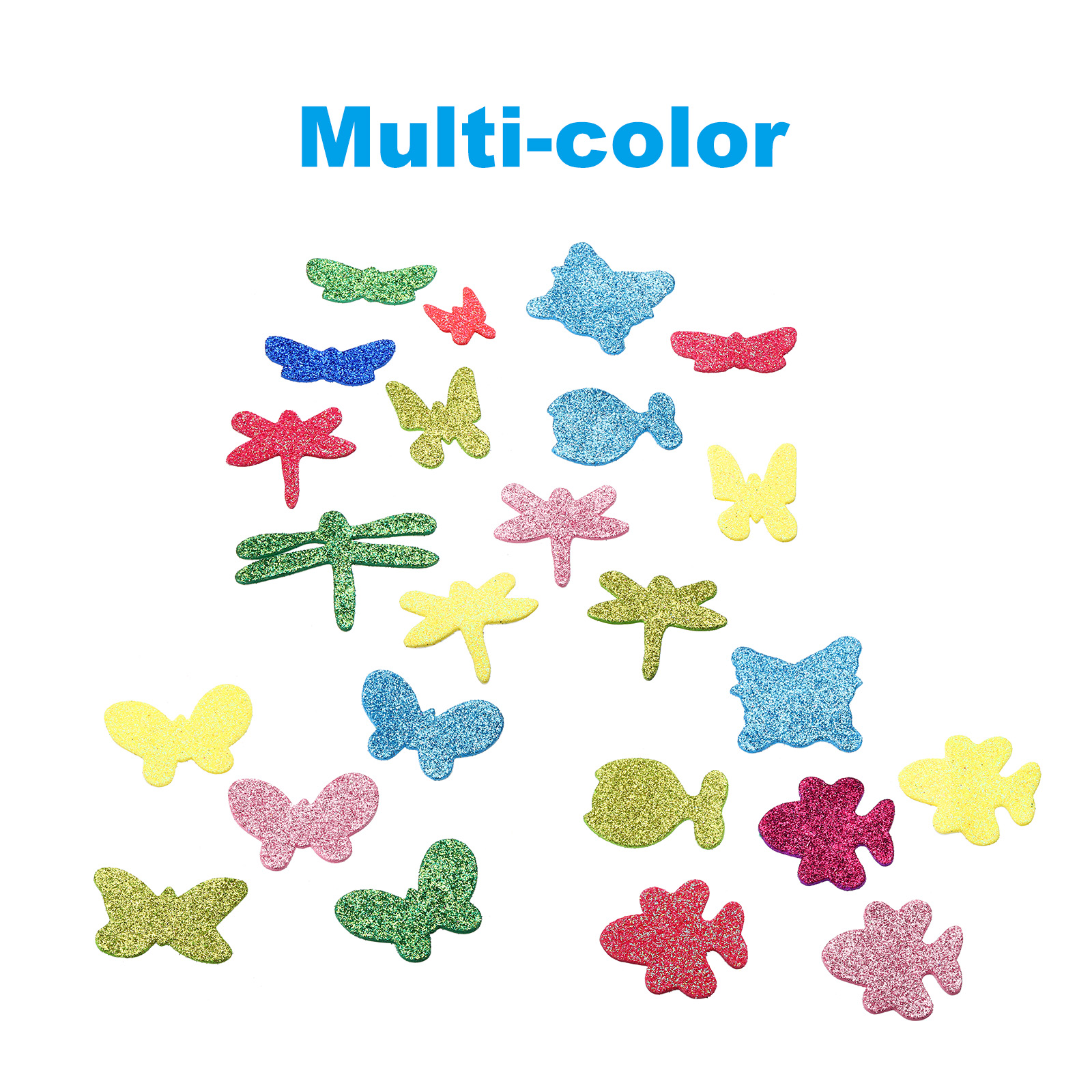 Unique Bargains 60Pcs Self-Adhesive Glitter EVA Foam Stickers