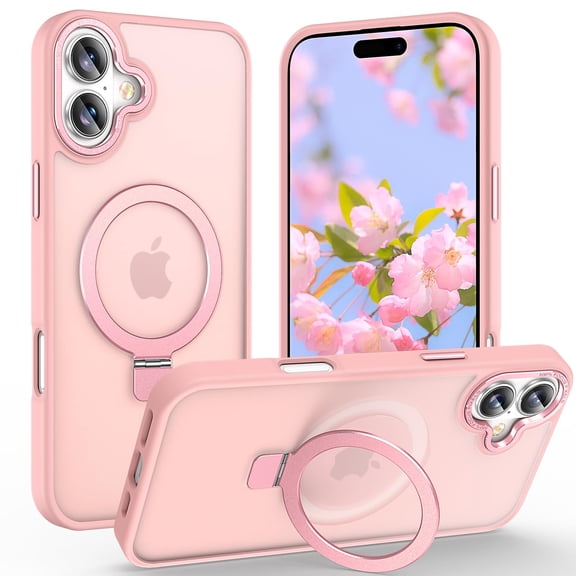 HionlyPro Compatible with iPhone 11 Magnetic Case with Ring Stand Slim Shockproof Translucent Matte Protective Cover, Compatible with MagSafe, Anti-Fingerprint,360°Rotatable Kickstand