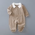 thumbnail image 2 of CAUYDY Infant Boy Bodysuit Preemie Long Sleeved Romper for Girl Newborn Cute Sleepers Fall Winter Baby Pajamas 3-6M 9-12M 18-24M Sizes 12-18 Months,Khaki, 2 of 4