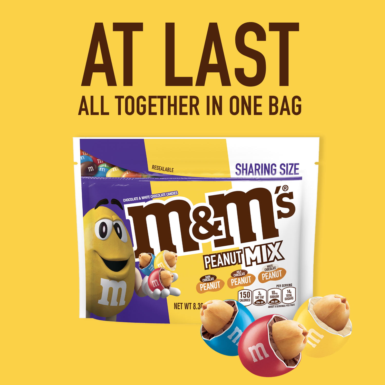 M&M's Mix Up's (Milk Chocolate, Peanut, Crispy) Share Bag 305g :  : Pantry Food & Drinks