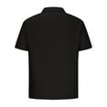thumbnail image 5 of Mens Plus Size Shirts Clearance Men Casual Solid Turndown Pullover Zipper Short Sleeve Blouse Tops, 5 of 6