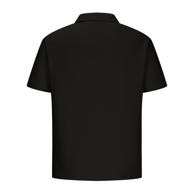 Black Dress Shirts for Men Men Casual Solid Turndown Pullover