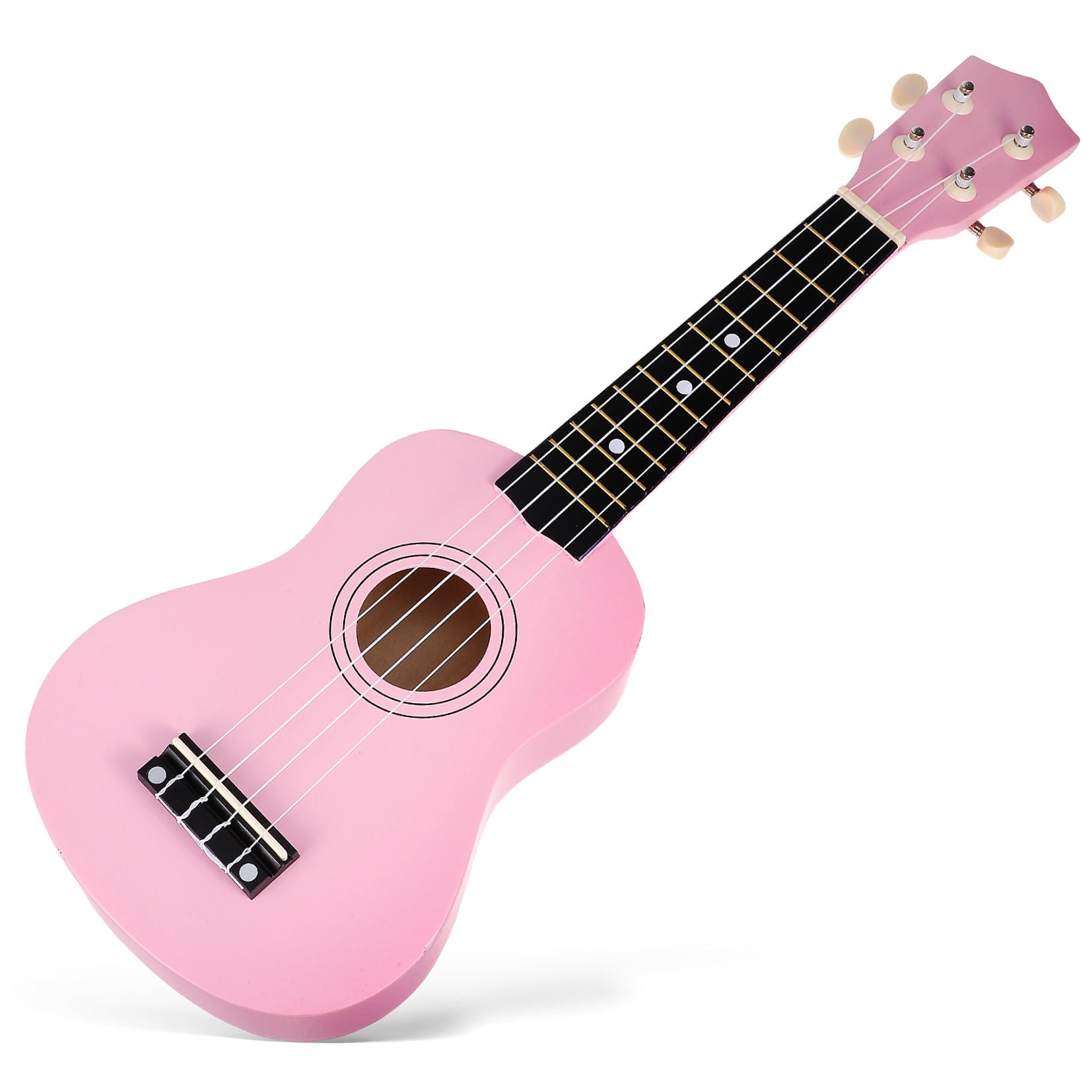 FONDOTIN Pink Ukulele 21 Inch For Kids With Crisp Melodious Sound And Nylon Strings 1 Set