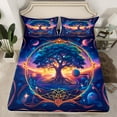thumbnail image 3 of Feelyou Dreamy Life Tree Twin Sheet Sets, Outer Space Planet Twin Fitted Sheet, Western Bohemian Theme Flat Sheet, Lightweight Room Decor, 3 Pieces, 3 of 8