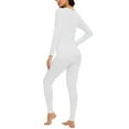 thumbnail image 2 of COMFREE Thermal Underwear for Women Long Johns Set Crew Neck Long Sleeve Suit Thin Base Layer Top and Bottom, 2 of 6