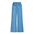 thumbnail image 5 of LEBONYARD Women's Plus Size Sweatpants,Womens High Waisted Dress Pants Long Wide Leg,Women's Summer High Waisted Wide Leg Pants Stripe Matching Yoga Gym Long Pants Light Blue XXL, 5 of 5