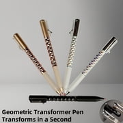 Crinkle Pen, Switch Pen, Crunchy Sensory Pen Geometric Crinkle Design Fidget Pen Metallic Geometric Morphing Ballpoint Pen Geometric Metal Shape Shifting Switch Pens