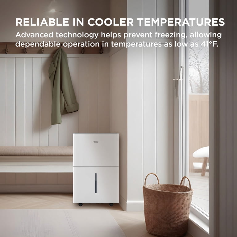TCL 32 Pt 3,000 sq ft Smart Dehumidifier - White, Energy Star Most