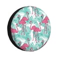 thumbnail image 1 of Fotbe Flamingo Funda de Llanta de Repuesto con Estampado, Engrosada, Ajuste Universal para Jeep, Remolque, RV, SUV, Camión-17 inch, 1 of 6