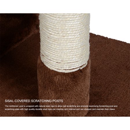 Livingbasics Meuble De Maison De Jeu Pour Copropriete Pour Chat Avec Arbre A Chat De Luxe De 57 Avec Hamac Brun Walmart Canada