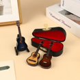 thumbnail image 2 of Mini modelo de guitarra en miniatura, réplica con soporte y funda, adornos de instrumentos musicales, accesorios para casa de muñecas, 2 of 4