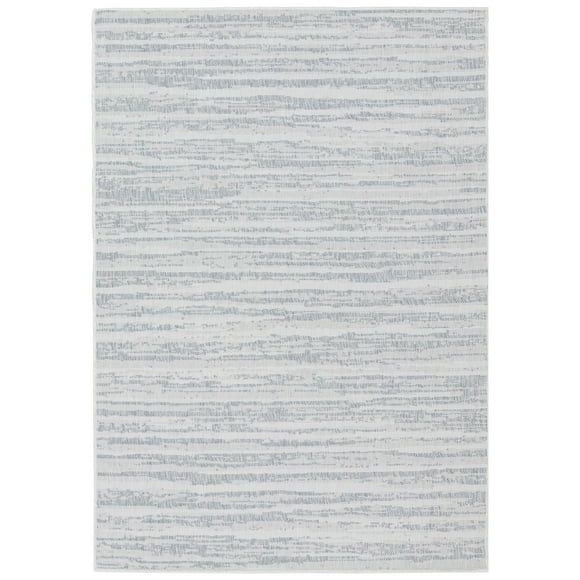 Sunnydaze Artistic Storms Indoor and Outdoor Patio Aria Rug in Iced Silver - 5 Ft. x 7 Ft.