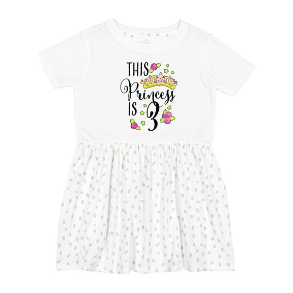 Inktastic This Princess is Three Third Birthday Girls Toddler Dress