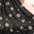 thumbnail image 2 of Black Gold Sun Moon Cloud Pattern Blanket,Comfortable Soft Flannel Throw Blanket,All Season,Warm Lightweight Blankets for Sofa Bed Couch Living Room Chair,50"x60", 2 of 4
