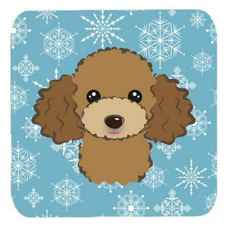 

Snowflake Chocolate Brown Poodle Foam Coasters Set Of 4